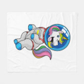 Unicorn als astronaut in de ruimte fleece deken (Voorkant (Horizontaal))