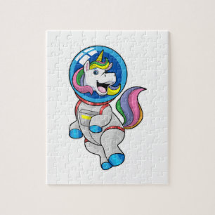Unicorn als astronaut in de ruimte legpuzzel