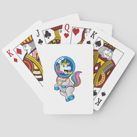 Unicorn als astronaut in de ruimte pokerkaarten (Achterkant)