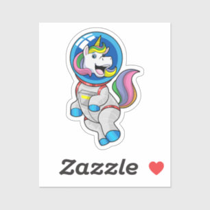 Unicorn als astronaut in de ruimte sticker