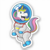 Unicorn als astronaut in de ruimte sticker (Voorkant)