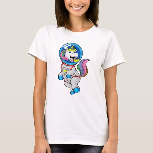Unicorn als astronaut in de ruimte t-shirt (Voorkant)
