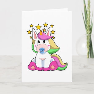 Unicorn als Baby met Pacifier Kaart