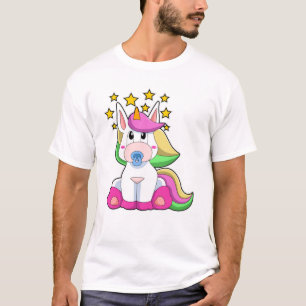 Unicorn als Baby met Pacifier T-shirt