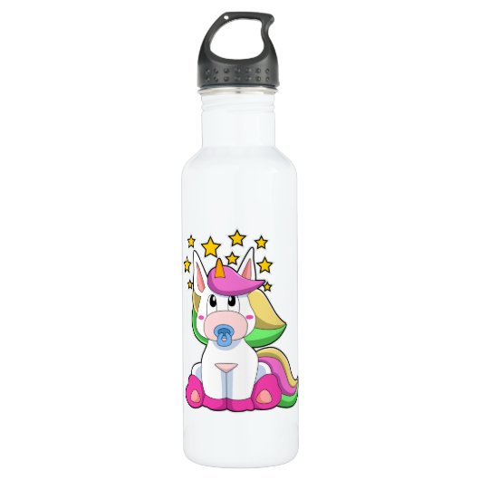 Unicorn als Baby met Pacifier Waterfles (Voorkant)