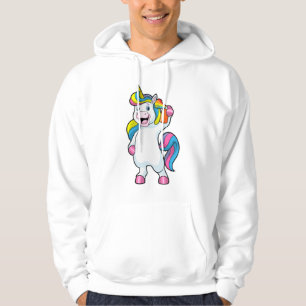 Unicorn als Hairdresser met Hairspray Hoodie