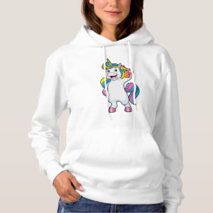 Unicorn als Hairdresser met Hairspray Hoodie