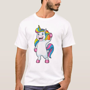 Unicorn als Hairdresser met Hairspray T-shirt