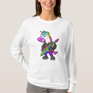 Unicorn als muzikant met gitaar t-shirt