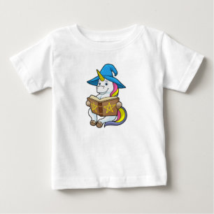 Unicorn als wizard met Boek en Pet