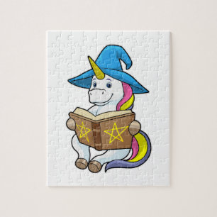 Unicorn als wizard met Boek en Pet Legpuzzel