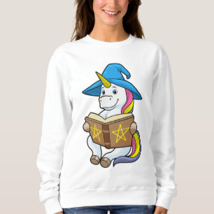 Unicorn als wizard met Boek en Pet Trui
