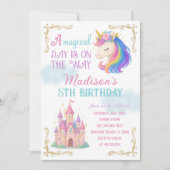 Unicorn and Castle Birthday Party Invitation (Devant)
