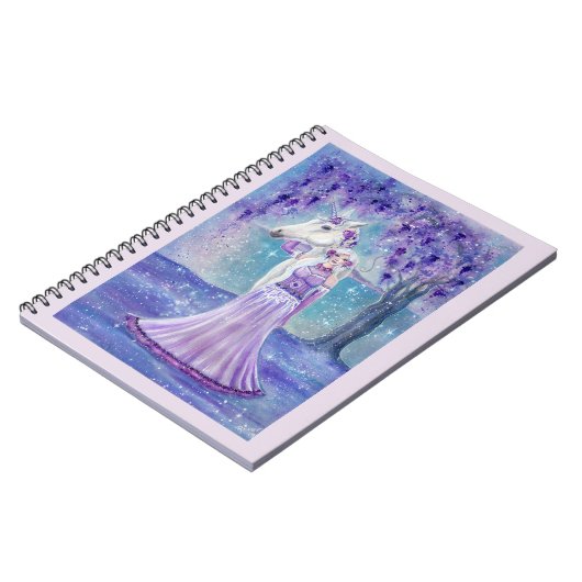 Unicorn and Fairy notebook journal by Renee Lavoie (Côté gauche)