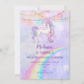 Unicorn Anniversaire Fête Fille Invitation (Devant)