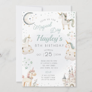 Unicorn Anniversaire Fête Invitation Jour magique