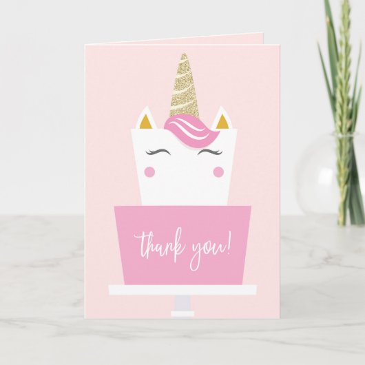 Unicorn Anniversaire Fête Merci Cartes (Devant)