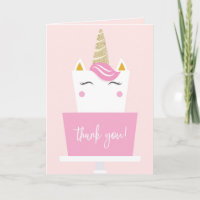 Unicorn Anniversaire Fête Merci Cartes