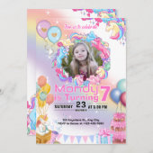 Unicorn Anniversaire Invitation (Devant / Derrière)