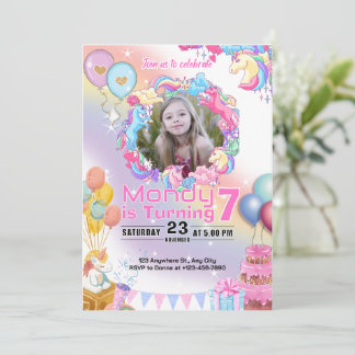 Unicorn Anniversaire Invitation