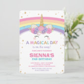 Unicorn Anniversaire Invitation 1er Anniversaire (Debout devant)