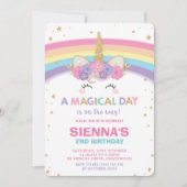 Unicorn Anniversaire Invitation 1er Anniversaire (Devant)
