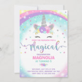 Unicorn Anniversaire Invitation Magique Unicorn Pa (Devant)