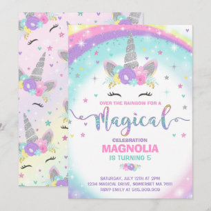 Unicorn Anniversaire Invitation Magique Unicorn Pa