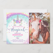 Unicorn Anniversaire Invitation Magique Unicorn Pa (Devant)
