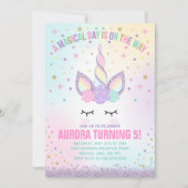 Unicorn Anniversaire Invitation Magique Unicorn Pa (Devant)