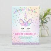 Unicorn Anniversaire Invitation Magique Unicorn Pa (Debout devant)