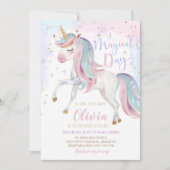 Unicorn Anniversaire Invitation Party ⇢ ♥ ♥ ♥ ♥ (Devant)
