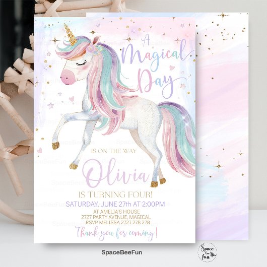 Unicorn Anniversaire Invitation Party ⇢ ♥ ♥ ♥ ♥