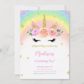 Unicorn Anniversaire Magique Fête Invitation (Devant)