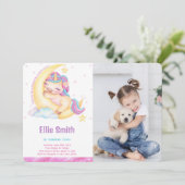 Unicorn Anniversaire Photo Invitation (Debout devant)