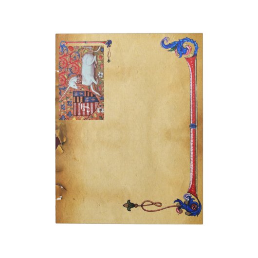 UNICORN ANTIEK BROWN PARCHMENT MONOGRAM NOTITIEBLOK (Gedraaid)