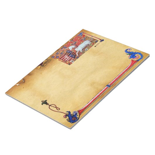 UNICORN ANTIEK BROWN PARCHMENT MONOGRAM NOTITIEBLOK (Schuin)