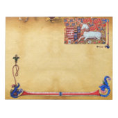 UNICORN ANTIEK BROWN PARCHMENT MONOGRAM NOTITIEBLOK (Voorkant)