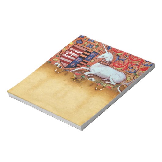 UNICORN ANTIEK BROWN PARCHMENT MONOGRAM NOTITIEBLOK (Gedraaid)