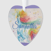 Unicorn Aquarelle Girls Décoration de Noël (devant)