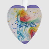 Unicorn Aquarelle Girls Décoration de Noël (devant)