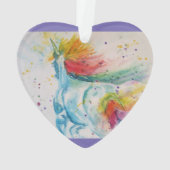 Unicorn Aquarelle Girls Décoration de Noël (dos)