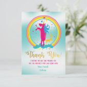 Unicorn arc-en-ciel Merci cartes de notes (Debout devant)