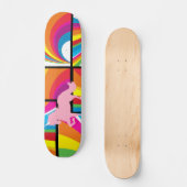 Unicorn Arc-en-ciel nuages Planche de skateboard (Recto)