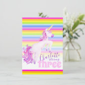Unicorn art arc-en-ciel invitations 3e anniversair (Debout devant)