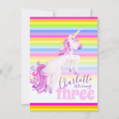 Unicorn art arc-en-ciel invitations 3e anniversair (Devant)