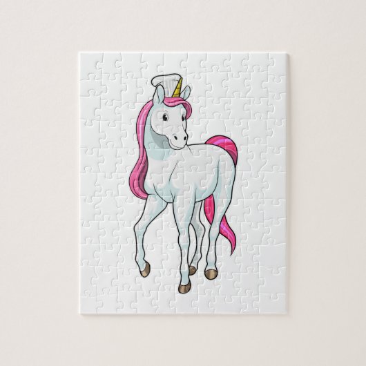 Unicorn as Cook with Chef hat Legpuzzel (Verticaal)