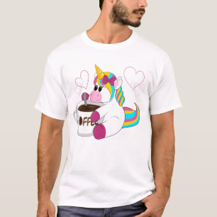 Unicorn avec un t-shirt de coffee