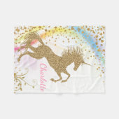 Unicorn Baby Blanket Fleece Deken (Voorkant (Horizontaal))