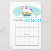 Unicorn baby shower bingo (Voorkant / Achterkant)